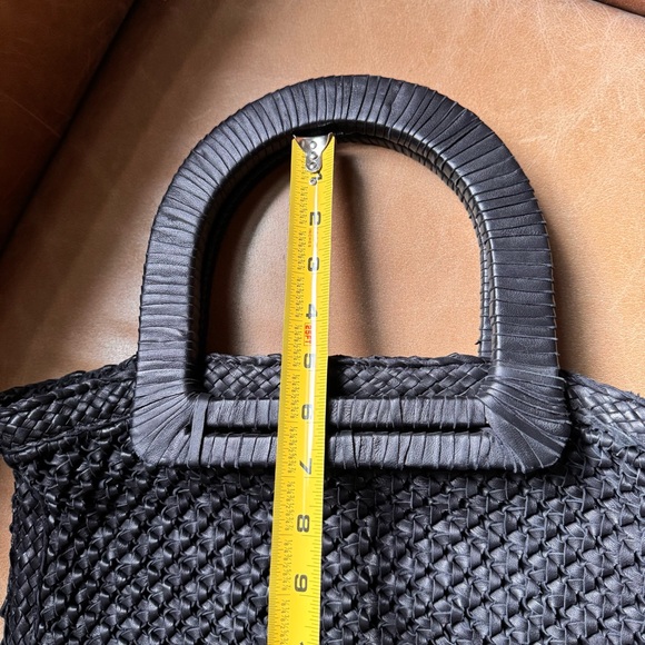 Genuine soft Leather woven black bohemian bag designer handmade vintage vibes - Picture 16 of 17